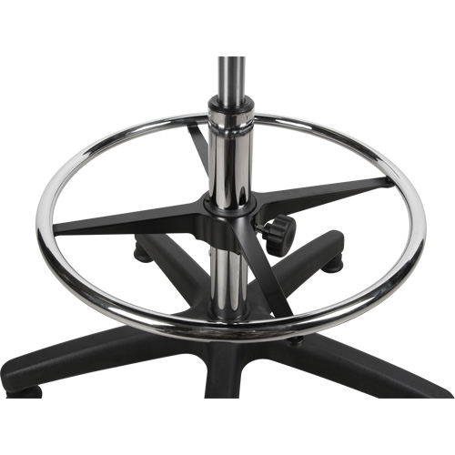 Heavy-Duty Ergonomic Stool, Stationary, Adjustable, 39” - 48”, Polyurethane Seat, Black Distribution Élite MP