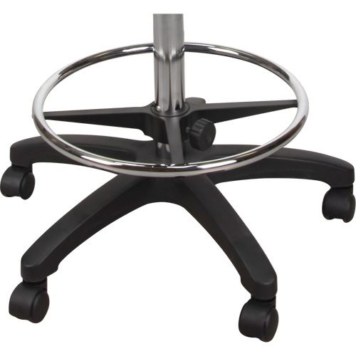 Heavy-Duty Ergonomic Stool, Mobile, Adjustable, 39" - 48", Polyurethane Seat, Black Distribution Élite MP