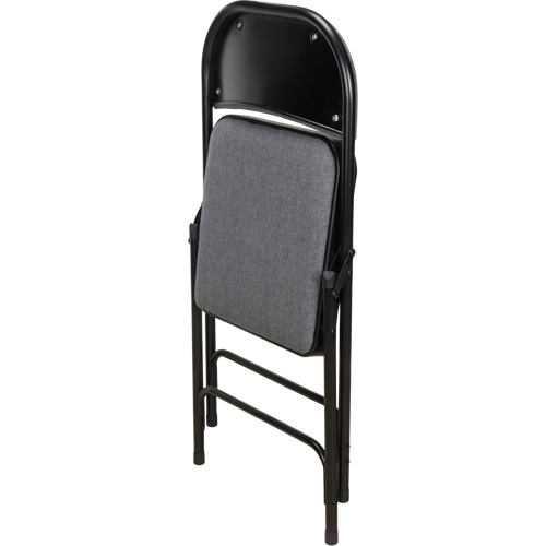 Deluxe Fabric Padded Folding Chair, Steel, Grey, 300 lbs. Weight Capacity Distribution Élite MP