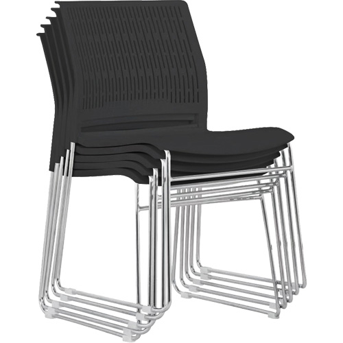 Stacking Chairs, Polypropylene, 32-3/8" High, 250 lbs. Capacity, Black Distribution Élite MP