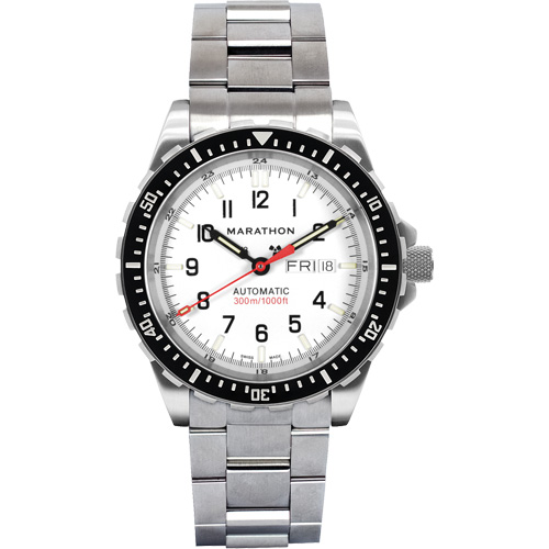 Tr&egrave;s grande montre automatique &eacute;dition arctique avec jour/date avec bracelet en acier inoxydable, Num&eacute;rique, &agrave; piles, 46 mm, Argent Distribution Élite MP