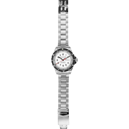 Tr&egrave;s grande montre automatique &eacute;dition arctique avec jour/date avec bracelet en acier inoxydable, Num&eacute;rique, &agrave; piles, 46 mm, Argent Distribution Élite MP