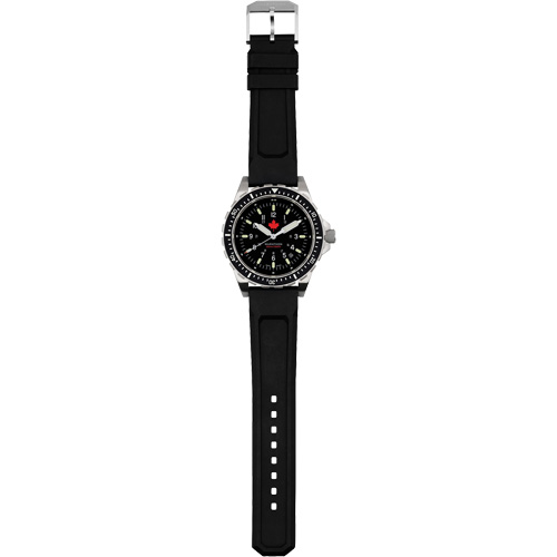 Tr&egrave;s grande montre &agrave; quartz pour plongeur avec feuille d'&eacute;rable rouge, Num&eacute;rique, &agrave; piles, 46 mm, Noir Distribution Élite MP