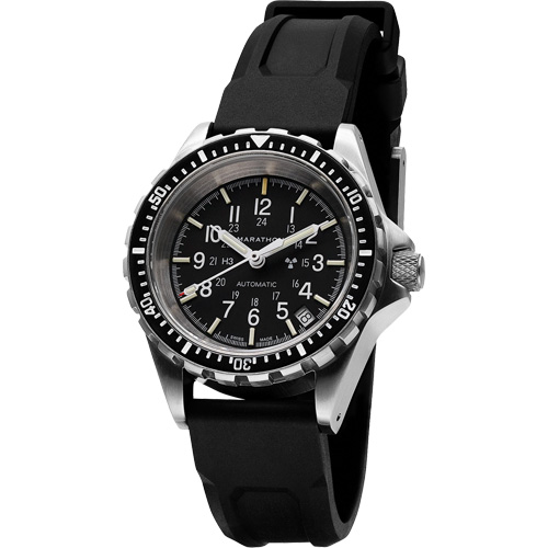 Montre Steel Navigator avec date sur ensemble bracelet en caoutchouc noir de trois morceaux, Num&eacute;rique, &agrave; piles, 36 mm, Noir Distribution Élite MP