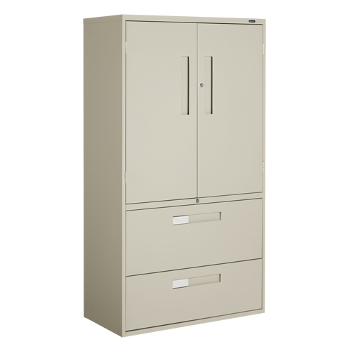 Multi-Stor Cabinet, Steel, 3 Shelves, 65-1/4" H x 36" W x 18" D, Beige Distribution Élite MP