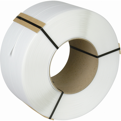 Strapping, Polypropylene, 3/8" W x 12900' L, White, Machine Grade Distribution Élite MP