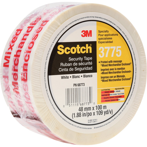 Scotch&reg; 3775 Box Sealing Tape with Message, Hot Melt Adhesive, 2 mils, 48 mm (1-22/25") x 100 m (328') Distribution Élite MP