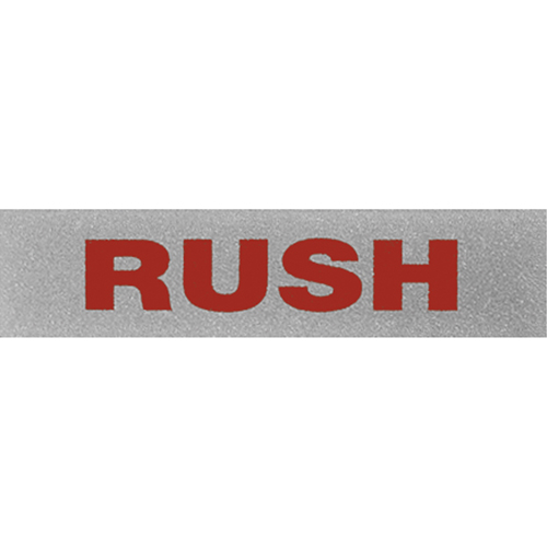 "Rush" Special Handling Labels, 5" L x 2" W, Black on Red Distribution Élite MP