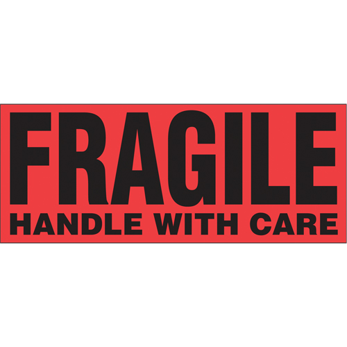 &eacute;tiquettes pour traitement sp&eacute;cial Fragile Handle with Care, 5" lo x 2" la, Noir/rouge Distribution Élite MP