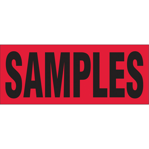 &eacute;tiquettes pour traitement sp&eacute;cial Samples, 5" lo x 2" la, Noir/rouge Distribution Élite MP
