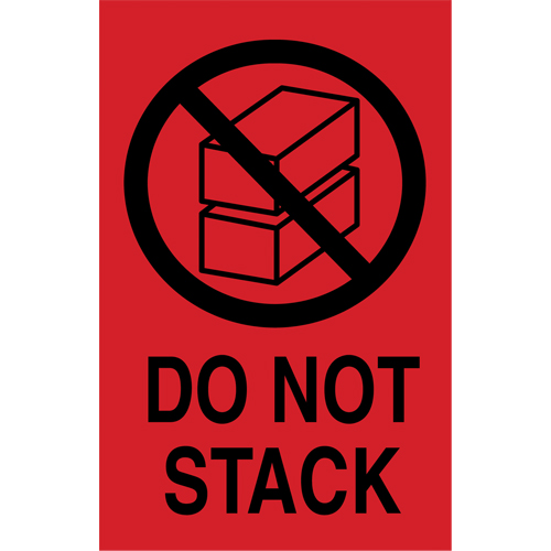 &eacute;tiquettes  Do Not Stack  pour envoi international, 6" lo x 4" la, Noir/rouge Distribution Élite MP