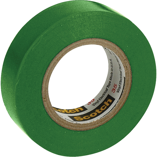 Scotch&reg; 35 Colour Coded Tape, 12.7 mm (1/2") x 6.1 m (20'), Green, 7 mils Distribution Élite MP