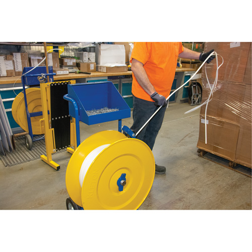 Strapping Dispenser, Polyester/Steel/Polypropylene Straps, 16"/8" Core Dia., 3"/8"/6" Roll Width Distribution Élite MP