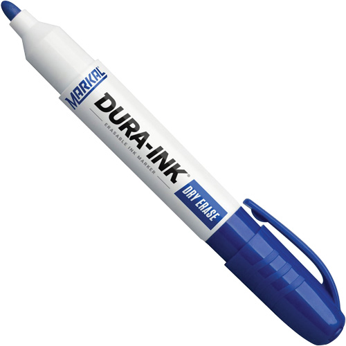 Marqueurs &agrave; essuyage &agrave; sec Dura-Ink, Bleu, Pointe Ronde Distribution Élite MP