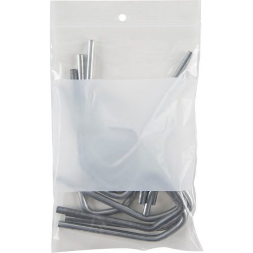 White Block Poly Bags, Reclosable, 6" x 4", 2 mils Distribution Élite MP