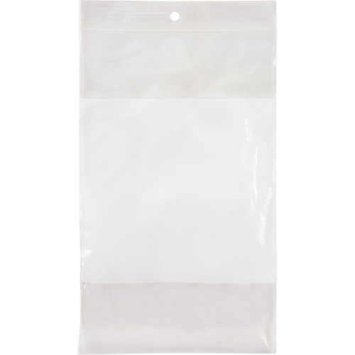 Sacs en poly avec espace inscriptible blanc, Refermable, 8" x 5", 2 mils Distribution Élite MP