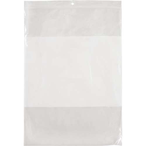 Sacs en poly avec espace inscriptible blanc, Refermable, 12" x 9", 2 mils Distribution Élite MP