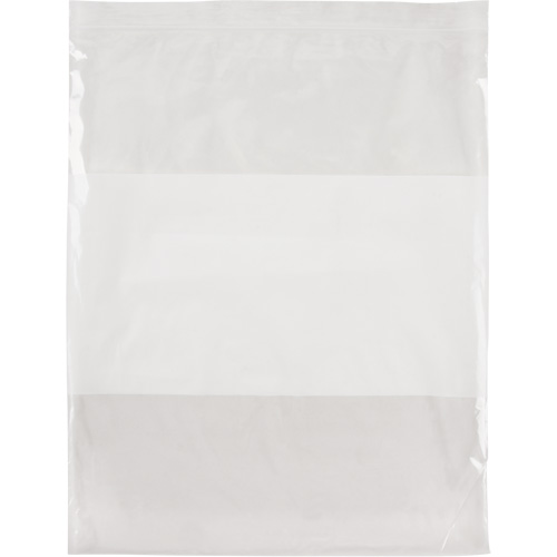 White Block Poly Bags, Reclosable, 15" x 12", 2 mils Distribution Élite MP