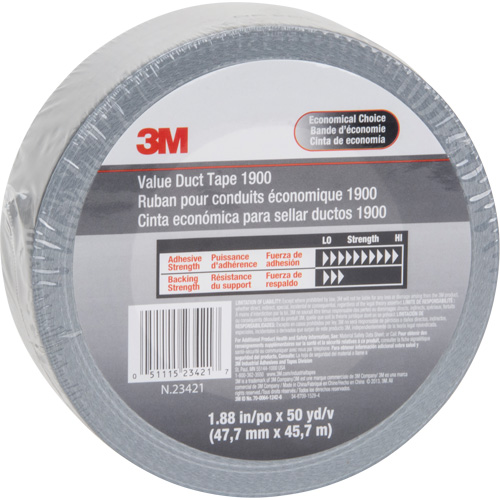 1900 Value Duct Tape, 5.8 mils, Silver, 48 mm (2") x 5.7 m (18.7') Distribution Élite MP
