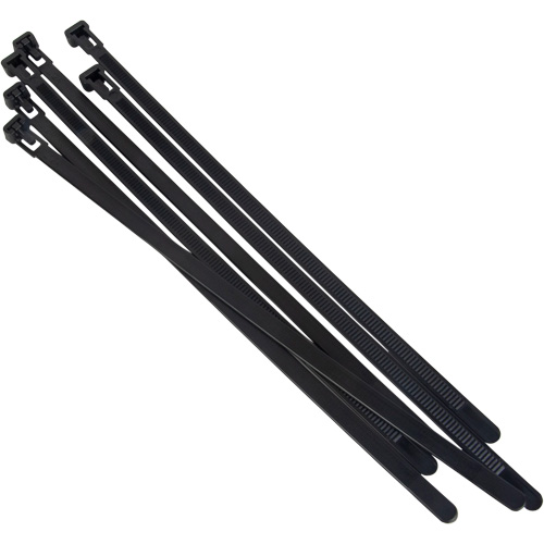 Attache-c&acirc;ble r&eacute;utilisable, Longueur 14", R&eacute;sistance &agrave; la traction 50 lb, Noir Distribution Élite MP