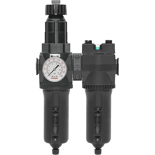 Filtre/r&eacute;gulateur + filtre coalescent drain manuel avec bol en m&eacute;tal Modulair 400, 1/4" NPT, 200 psi, Capacit&eacute; de 9,1 oz liq. Distribution Élite MP