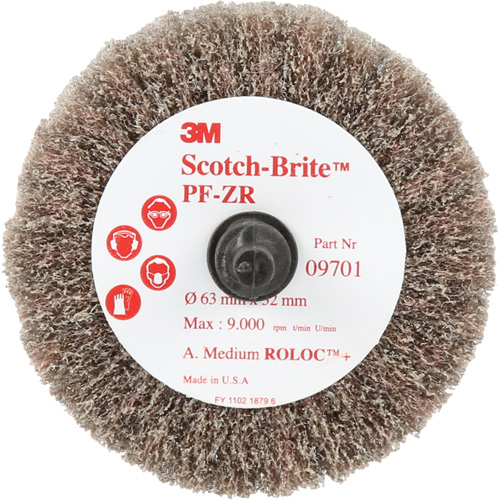 Scotch-Brite Roloc Cut and Polish Flap Brush, PF-ZR, Aluminum Oxide, Medium Grit, 2-1/2" x 1-1/4" Distribution Élite MP