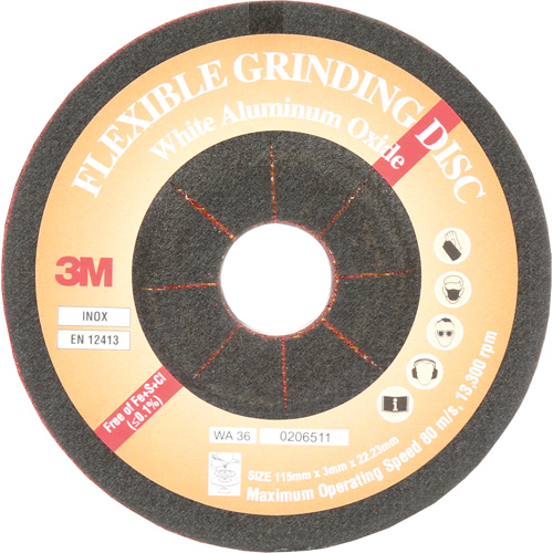 Disque de meulage flexible, 4-5/8", Oxyde d'aluminium, 22 mm, Type WA Distribution Élite MP