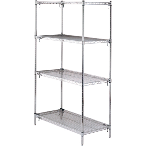 Shelving Unit, 4 Tiers, 36" W x 63" H x 18" D Distribution Élite MP