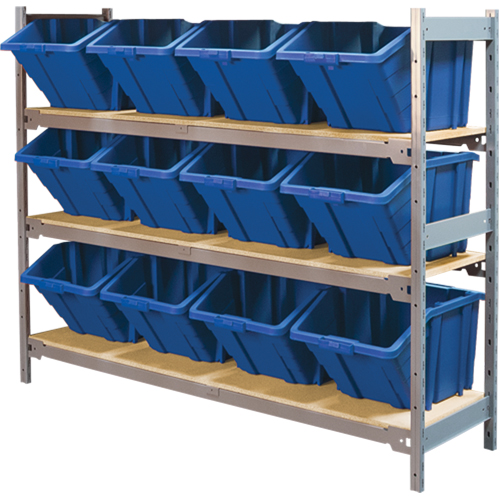 &eacute;tag&egrave;res larges avec bacs g&eacute;ants en plastique, Acier, Sans boulons, De base, 66" la x 60" h x 18" p Distribution Élite MP