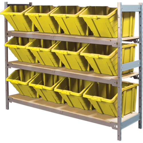 &eacute;tag&egrave;res larges avec bacs g&eacute;ants en plastique, Acier, Sans boulons, De base, 66" la x 60" h x 18" p Distribution Élite MP