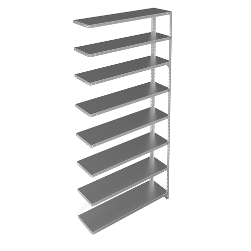&eacute;l&eacute;ment de rayonnage, Acier galvanis&eacute;, Montant &agrave; fente, Capacit&eacute; 300 lb, 48" la x 96" h x 12" p Distribution Élite MP