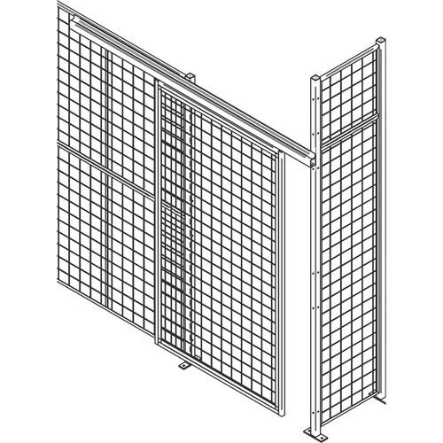 Porte &agrave; glissi&egrave;re robuste pour cloison en treillis m&eacute;tallique, 8' la x 10' h Distribution Élite MP