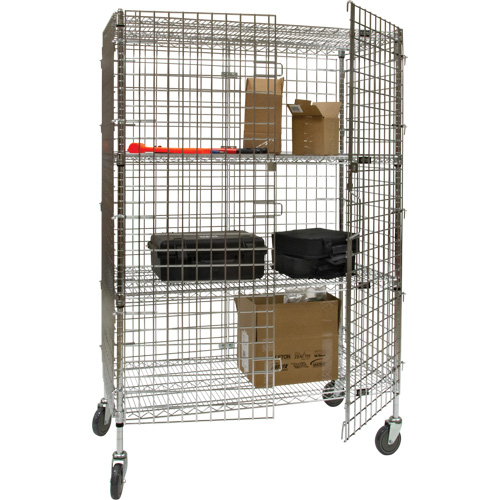 Chariot de s&eacute;curit&eacute;, Chrom&eacute;, 48" x 69" x 24", Capacit&eacute; 500 lb Distribution Élite MP