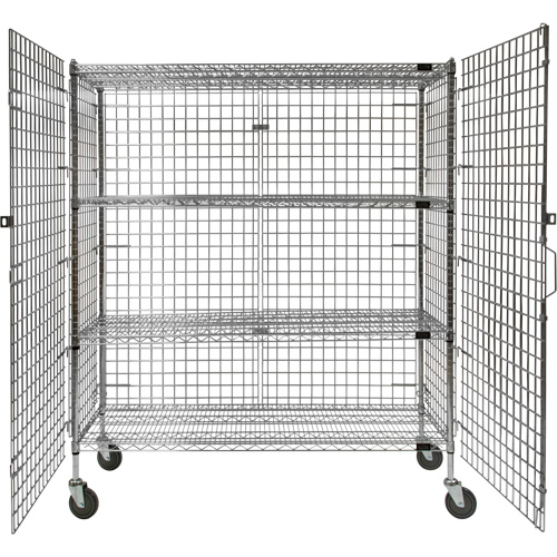Security Cart, Chrome Plated, 60" x 69" x 24", 500 lbs. Capacity Distribution Élite MP