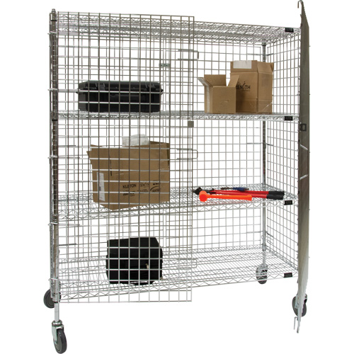 Security Cart, Chrome Plated, 60" x 69" x 24", 500 lbs. Capacity Distribution Élite MP