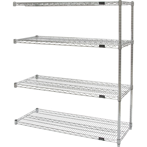 &eacute;tag&egrave;res robustes en treillis chromat&eacute;, Ensemble Ajout, Tiers 4, 30" la x 54" h x 14" p Distribution Élite MP