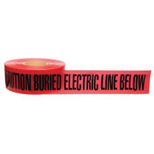 "Buried Electric Line" Identoline&reg; Underground Warning Tape, 3" W x 1000' L, Black on Red Distribution Élite MP