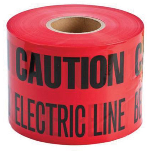 "Buried Electric Line" Identoline&reg; Underground Warning Tape, 6" W x 1000' L, Black on Red Distribution Élite MP