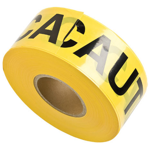 Rubans pour barricades, Anglais, 3" la x 1000' lo, 3 mils, Noir sur jaune Distribution Élite MP