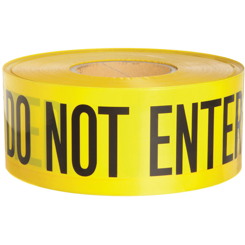 Rubans pour barricades, Anglais, 3" la x 1000' lo, 3 mils, Noir sur jaune Distribution Élite MP