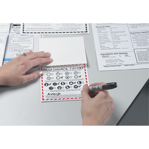 &eacute;tiquettes SIMDUT fabriqu&eacute;es sur place, Vinyle, Feuille, 6" lo x 3" la Distribution Élite MP