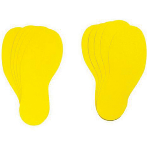 &eacute;tiquettes pour marquage des planchers, Empreinte de pas, 12" lo x 3,75" la, Jaune, Vinyle Distribution Élite MP
