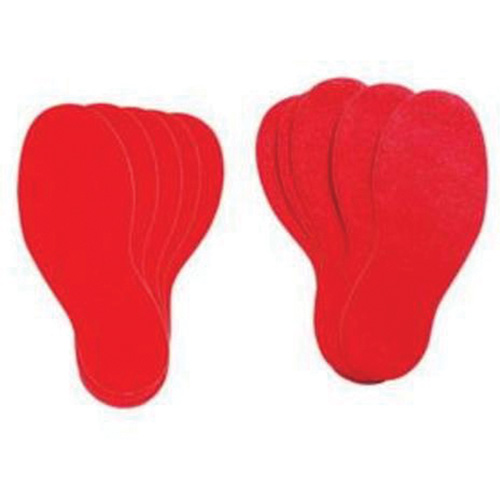 &eacute;tiquettes pour marquage des planchers, Empreinte de pas, 12" lo x 3,75" la, Rouge, Vinyle Distribution Élite MP