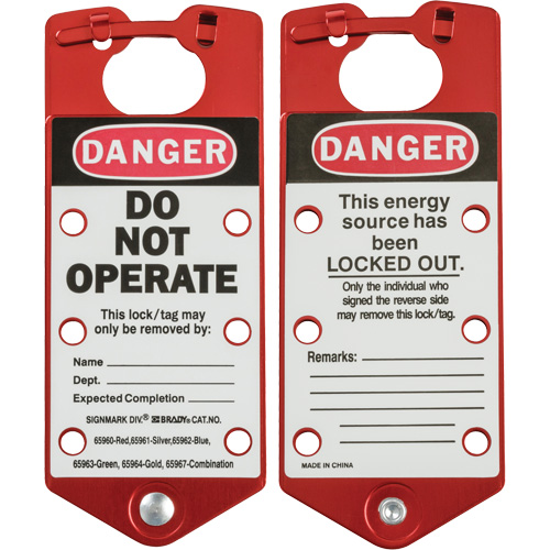 Labeled Lockout Hasp, Red Distribution Élite MP