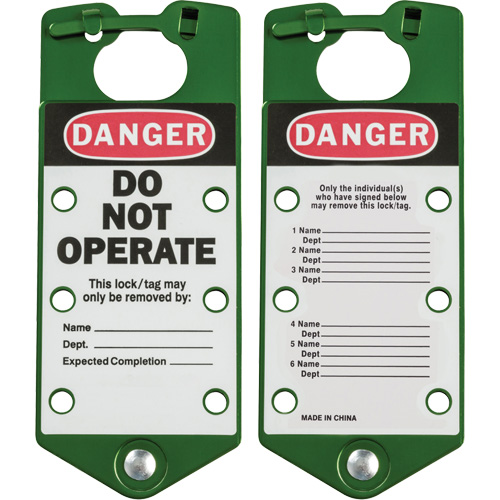 Labeled Lockout Hasps, Green Distribution Élite MP