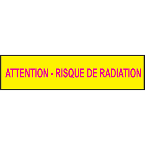 Barricade Tape, French, 3" W x 1000' L, 3.5 mils, Magenta on Yellow Distribution Élite MP