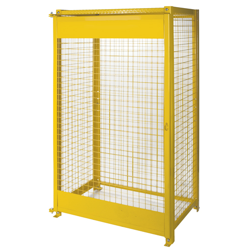 Gas Cylinder Cabinets, 10 Cylinder Capacity, 44" W x 30" D x 74" H, Yellow Distribution Élite MP