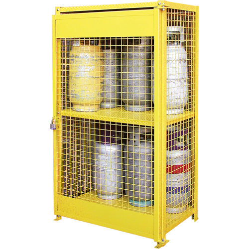Armoires pour cylindres &agrave; gaz, nbre de bouteilles: 12, 44" , 30" , 74" , Jaune Distribution Élite MP