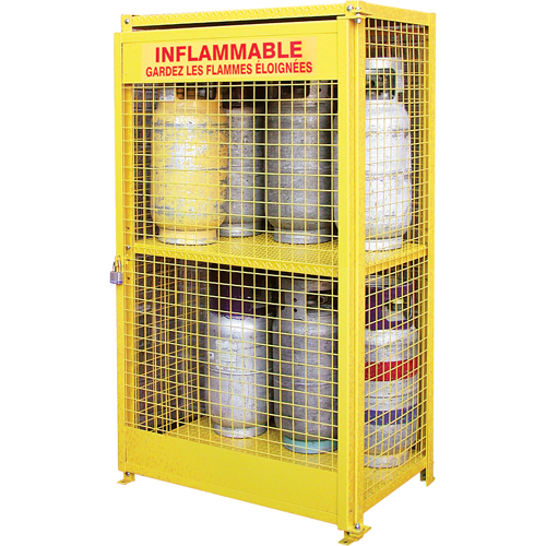 Armoires pour cylindres &agrave; gaz, nbre de bouteilles: 12, 44" , 30" , 74" , Jaune Distribution Élite MP
