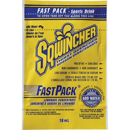 Sqwincher&reg; Rehydration Drink Fast Pack&reg;, Single Serve, Lemonade Distribution Élite MP